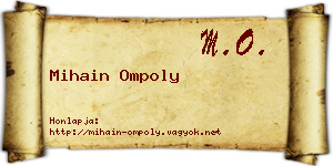 Mihain Ompoly névjegykártya